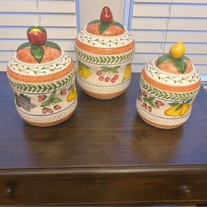 Beautiful 3 pcs fruit canister set